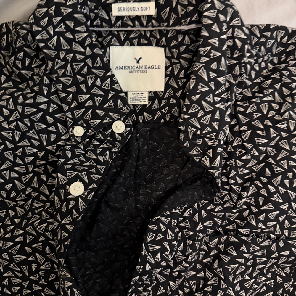 American Eagle Outfitters Black and White Dress Shirt